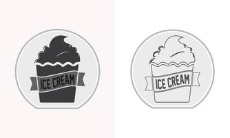 Eis-Logo-Icon-Design. italienisches Eis-Logo. Eis in einer Waffel. Vektor-Illustration vektor