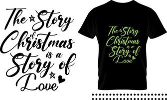 lustiges Weihnachts-Sprichwort-Typografie-Druckdesign. Die Weihnachtsgeschichte ist eine Geschichte des Liebesvektorzitats vektor
