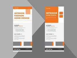 Interior Roll-Up-Banner-Design-Vorlage. Gestaltung von Broschüren für die Innenausstattung von Immobilien. Cover, Roll-Up-Banner, Poster, druckfertig vektor