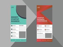 Startup-Business-Roll-Up-Banner-Design-Vorlage. Gestaltung von Broschüren für Geschäftsagenturen. Cover, Flyer, Poster, druckfertig vektor