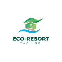 eco resort och bergslogotyp vektor