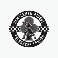 Gentlemen Club Caferacer Motorrad Logo Abzeichen Illustration Vektor