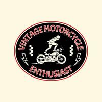 Vintage Motorrad Garage Logo Abzeichen Illustration Vektor