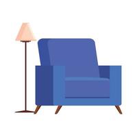 Couch mit Stehlampe dekorativ vektor