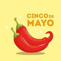 mexikansk chili av cinco de mayo vektordesign vektor