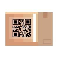 qr-kod över box-vektordesign vektor