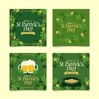 Satz von Social-Media-Post-Vorlagen zum St. Patrick's Day vektor