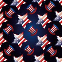 Kulisse von Zylindern und Sternen für einen glücklichen Präsidententag vektor