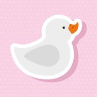 süßes Enten-Gummispielzeug in rosa Hintergrund vektor