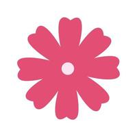 söt blomma rosa färg isolerade ikon vektor