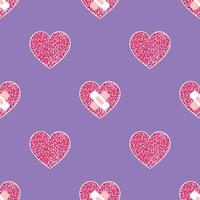 söt glitter hjärtan valentines sömlös design vektor