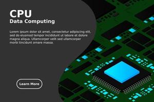 Künstliche Intelligenz Mikrochip-Abbildung. Quanten-Computing. pc mainboard illustration hintergrund vektor