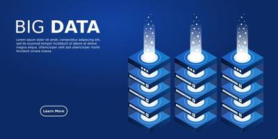 Mainframe, Powered Server, High-Tech-Konzept, Rechenzentrum, Cloud-Datenspeicher vektor