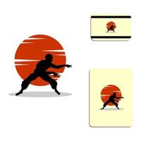 einfaches Karate-Silhouette-Logo vektor