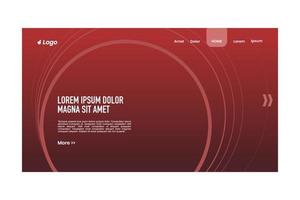 Gradient roter Landingpage-Website-Vorlagenhintergrund vektor