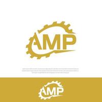 gear amp logo abstrakt illustration vektor mall, symbol, ikon