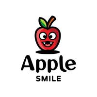 enkel maskot logotyp design äpple leende. abstrakt, emblem, design, koncept, logotyp, logotyp, element vektor
