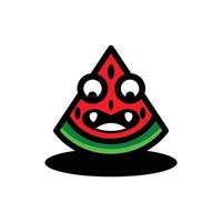 einfaches Maskottchen-Logo-Design Wassermelonenlächeln. abstrakt, Emblem, Design, Konzept, Logo, Logo, Element vektor