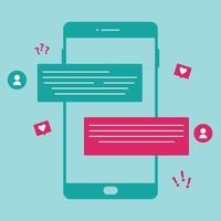 Illustration Vektorgrafiken von Chat-Messaging auf dem Handy vektor