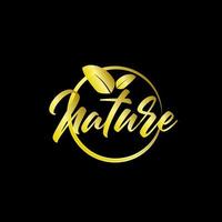 gyllene natur logotyp ikon för miljöföretag vektor