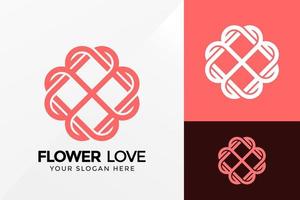 blomma kärlek prydnad logotyp design, varumärkesidentitet logotyper vektor, modern logotyp, logotyp design vektor illustration mall