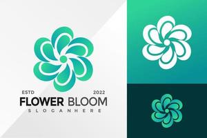 färgglada blomma blomma logotyp design vektor illustration mall