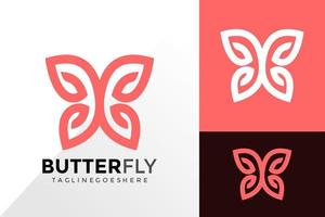 Schmetterlingslogodesign, Markenidentitätslogos entwirft Vektorillustrationsschablone vektor