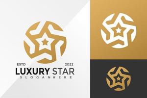 Luxus-Stern-Logo-Design-Vektor-Illustration-Vorlage vektor