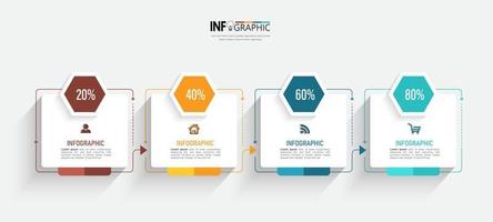 fyra steg business infographics mall vektor