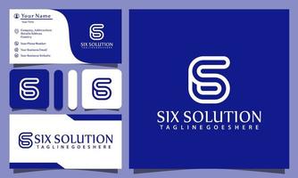 monogram 6s eller s6 lyx logotyper design vektorillustration med linjekonststil vintage, modern företag visitkortsmall vektor