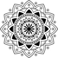 mandala målarbok linjekonst vektorillustration isolerad på vit bakgrund, vintage dekorativa element, inredning, skjorta, gratulationskort, spetsmönster vektor