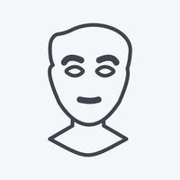 ikon mänskligt ansikte - linjestil - enkel illustration, bra för utskrifter, meddelanden, etc vektor
