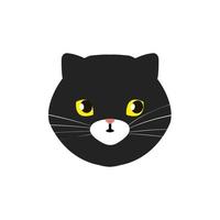 Gesicht der Katze schwarz isoliertes Symbol vektor