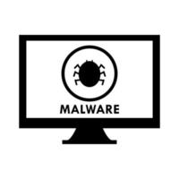 Malware auf dem PC auf weißem Hintergrund vektor