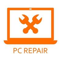 PC-Reparatur auf weißem Hintergrund vektor