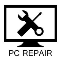 pc reparation på vit bakgrund vektor