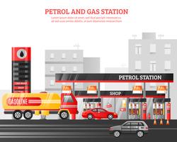 Gas- und Tankstelle Illustration