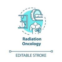 strålning onkologi koncept ikon. diagnos och behandling av cancer. tumörterapi. strålterapi idé tunn linje illustration. vektor isolerad kontur rgb färgritning. redigerbar stroke