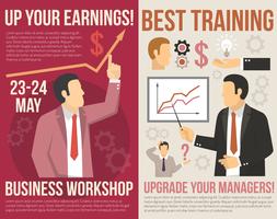 Business Training Beratung flache vertikale Banner vektor