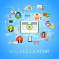 Online Education Flat Infographic Webpage Composition vektor