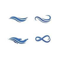 Wasserwelle Symbol Vektor und Wasser Logo Design Set Vektor