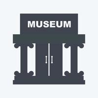 icon museum building ii - glyph style- enkel illustration, bra för utskrifter, meddelanden, etc vektor