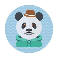 hipster panda avatar vektor