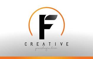 f-Brief-Logo-Design mit schwarz-orangefarbener Farbe. coole moderne Symbolvorlage. vektor