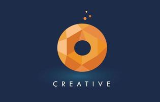 o Brief mit Origami-Dreieck-Logo. kreatives gelb-oranges Origami-Design. vektor