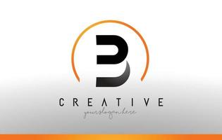 b-Brief-Logo-Design mit schwarz-orangefarbener Farbe. coole moderne Symbolvorlage. vektor