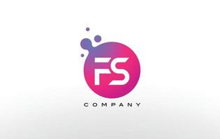 fs Letter Dots Logo-Design mit kreativen trendigen Blasen. vektor