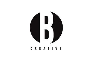 b weißer Buchstabe Logo-Design mit Kreishintergrund. vektor