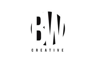 bw bw weißer Buchstabe Logo-Design mit Kreishintergrund. vektor