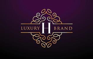 h bokstav logotyp luxury.royal monogram design vektor